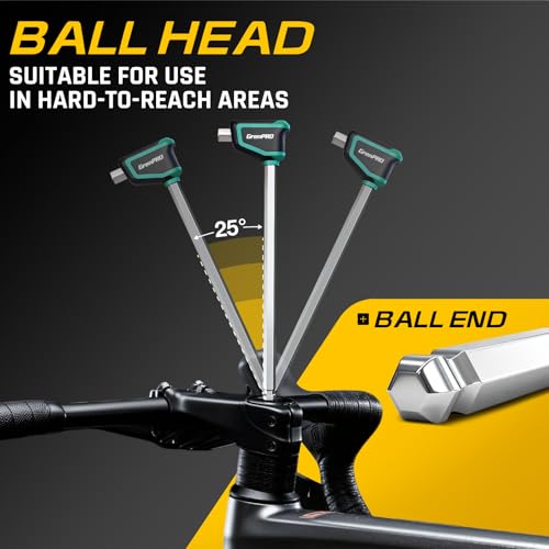 GRENPRO 18PC T-Handle Ball End Allen Wrenches Sets Metric &SAE Box Hex Key - style: 18 Pieces T-Handle Allen Wrench Set Metric and SAE