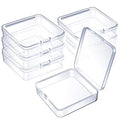 Jetec 6 Pieces Small Clear Plastic Storage Box, 3.7 x 3.7 x 1.2 Inch - size: 3.7 x 3.7 x 1.2 Inch