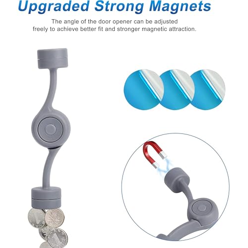 Magnetic Door Prop for Front Load Washer, 360° Adjustable Compact (Gray) - color: Gray