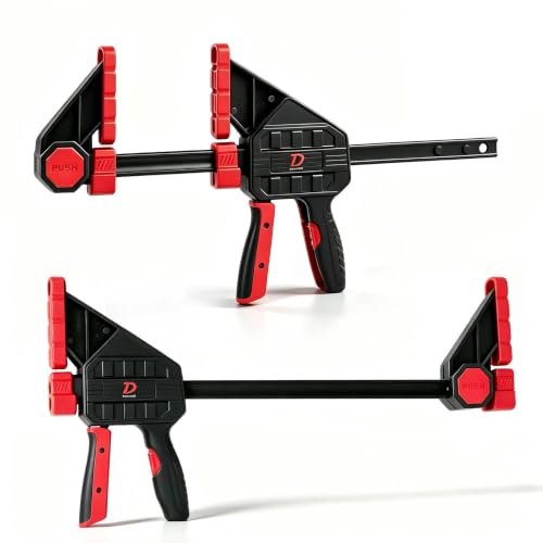 600lbs Clamping Force Bar Clamps for Woodworking, 12 Inch Wood Clamp × 2pcs, Four Times Clamping Force of Standard Products, One Hand Heavy Duty Bar Clamps, Quick Grip Clamps for Carpentry - size: 12 NINCH
