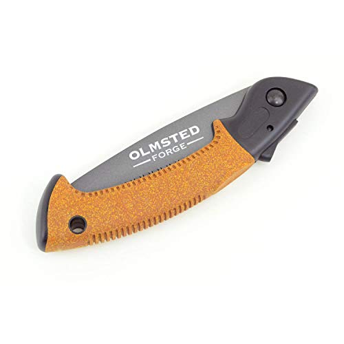 Hand Saw with 7 Inch Folding Blade and Push Button Lock - Portable Saw for Camping, Hiking, Hunting, Pruning, Tree Trimming, Cutting Branches
