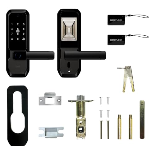 UMIKSMART WiFi Smart Door Lock with Camera, Fingerprint Keypad, App Control - color: Black