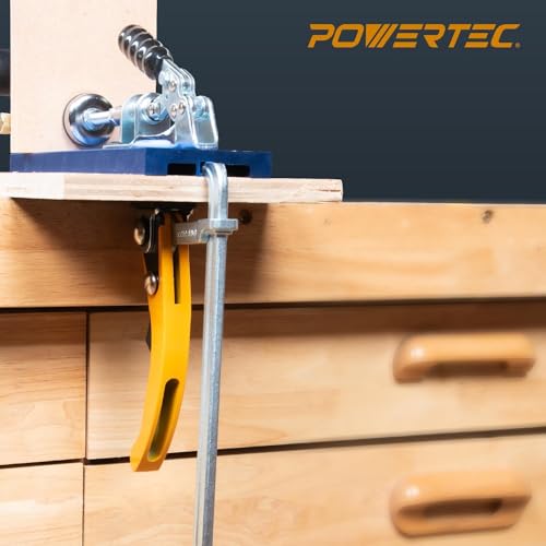 POWERTEC 72104 Aluminum Pocket Hole Jig Set with 7" Quick Release Ratcheting Table Clamp | Joinery Woodworking Jig Tool with Base, 1-1/4" Dust Port and Hardware - style: AluminumPocket Hole Jig Set w/ 7" Clamp