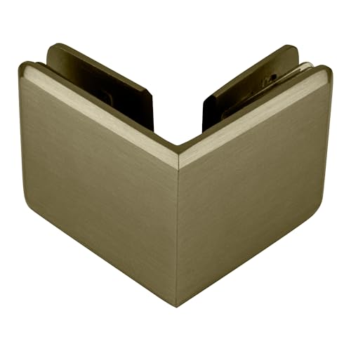 Brixwell Beveled Style Glass To Glass Clamp Brass, Brushed Bronze Finish - color: Brushed Bronze