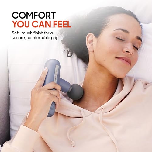 Sharper Image Powerboost Move Mini Percussion Massage Gun, Powerful & Quiet - color: Periwinkle