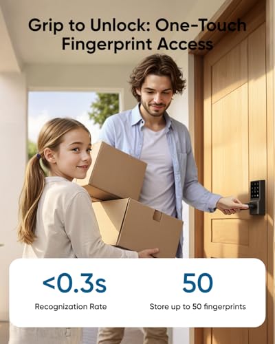 eufy Security Smart Lock C33, Keypad Door Lock with Handle, Built-in Wi-Fi - color: Black