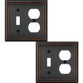 OKAWYC Toggle/Duplex Light Switch Cover Adler Metal Wall Plate, 2-Pack Aged Bronze 2 Gang, Light Switch Cover Outlet Cover Decorative Wallplate, Durable - style: Toggle/Duplex 2PK