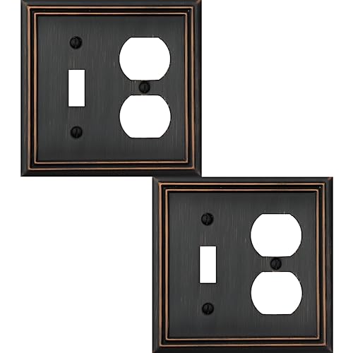 OKAWYC Toggle/Duplex Light Switch Cover Adler Metal Wall Plate, 2-Pack Aged Bronze 2 Gang, Light Switch Cover Outlet Cover Decorative Wallplate, Durable - style: Toggle/Duplex 2PK