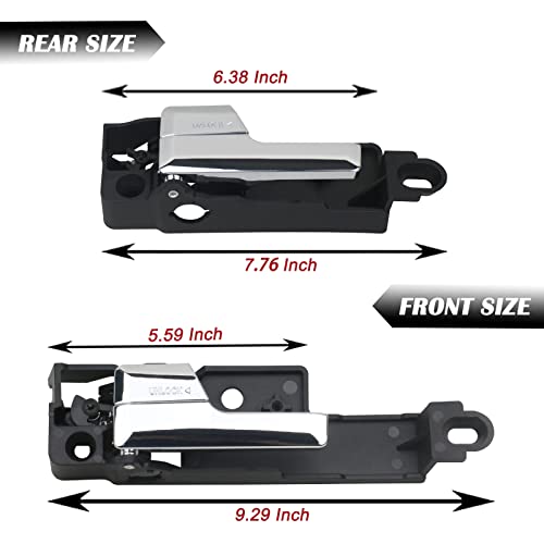 TQPONLY Front/Rear Interior Door Handle Left & Right Side (4 Pcs) Compatible with 2006-2012 Ford Fusion,2007-2012 Lincoin MKZ,2006 Lincoin Zephyr,2006-2012 Mercury Milan - color: Front/Rear LH&RH