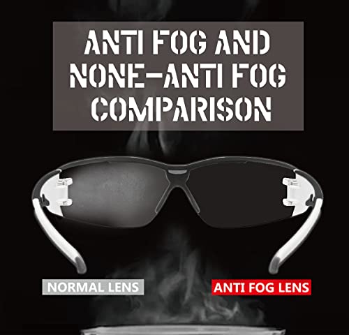 HTS HUNTERSKY Super Flexible Lightweight Anti Fog Wrap-Around U6 Clear Shooting Safety Glasses with ANSI Z87.1 Scratch Resist - color: Black (2 Pack)