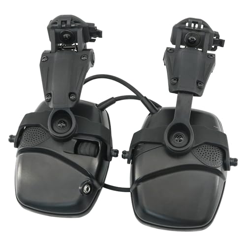 Hearing Protection Noise Cancelling Sound Amplification with Gel Ear Pad/ARC Rail Adapter Ideal for Shooting Sport - color: Black