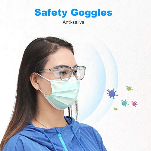 Safety Glasses Goggles for Women Girls Anti Fog Protective Eyewear Glasses - color: 2 Pack: Blue +Tortoise