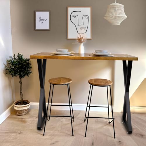 ALLCOS Metal Bar Table Legs, 36 Inch Heavy Duty Dining Table Leg with Adjustment Feet Furniture Legs, Black, Set of 2 - size: 36 Inch