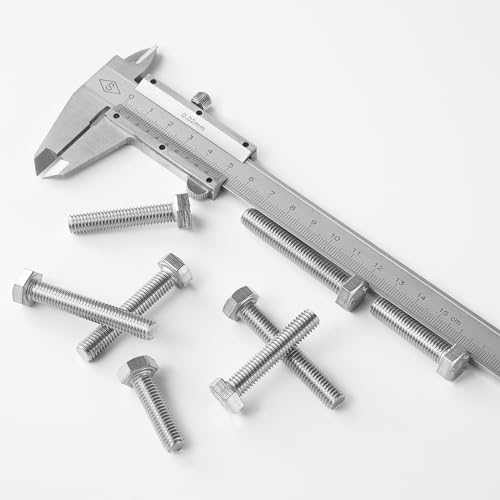 M8 x 30mm 35mm 40mm 45mm 50mm Hex Bolts, Hexagon Head Screws, 304 Stainless Steel(A2-70), Metric Fully Thread, Bright Finish, Assortment Kit 25PCS - size: M8 x 30-50mm (25PCS)