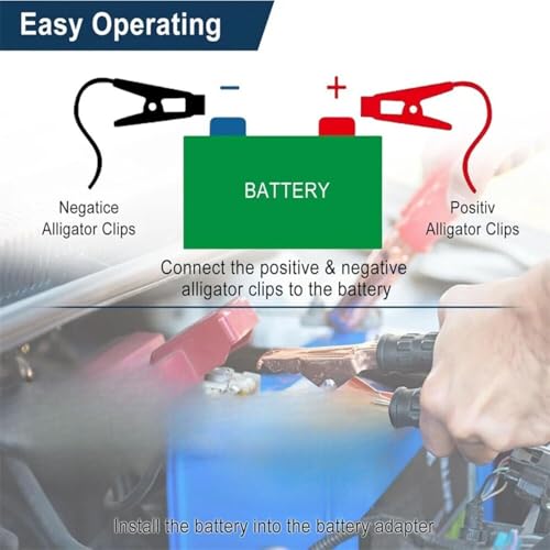 Jumper Cable Clamps Kit for Bosch 18V GBA Series Battery Jumper Starter Automotive Booster Cables 6Ft 12AWG Power Tool Line for Car Riding Mower Motorcycle