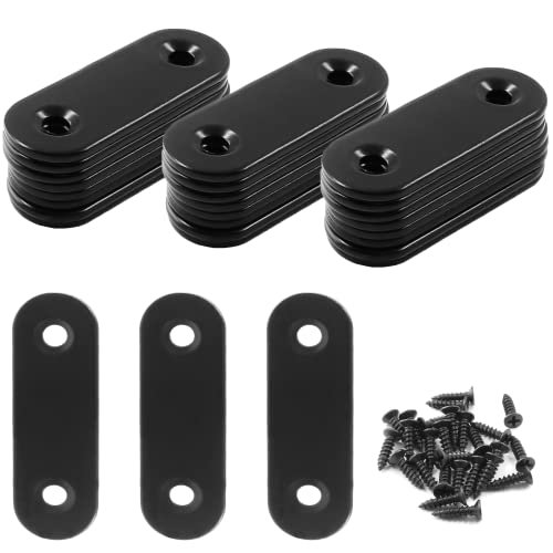 Jiozermi 24 Pcs Straight Brace, 2" x 0.6", Stainless Steel, Black - size: Black, 2” x 0.6”, 24 pcs