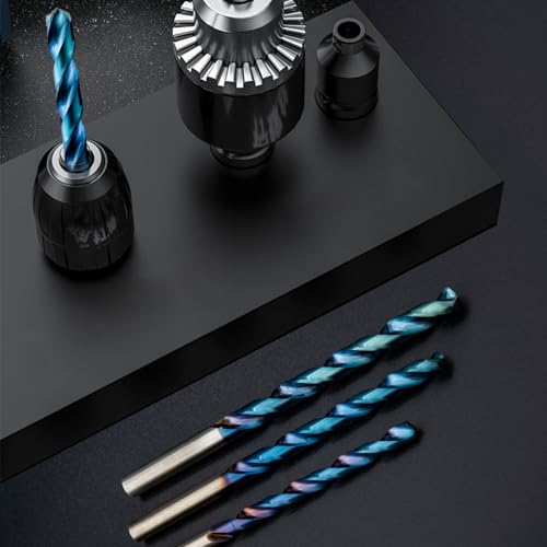 HIDOTOL 13 PCS Blue Coating Cobalt Drill Bit Set M35 HSS Twist Drill Bits 1/16"-1/4" for Hardened Metal, Stainless Steel, Cast Iron, Plastic and Wood - size: Blue Coating Cobalt 13 PCS