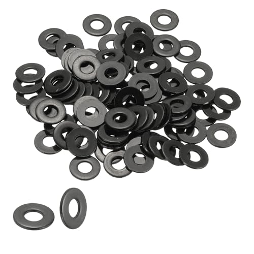 PATIKIL 8# Flat Washers 3/16" ID x 7/16" OD, 100 Pcs 304 Stainless Steel Metal Washers Black Electroplated Flat Gasket Spacer for Screws and Bolts, Black - size: 3/8 x7/16"ID x 3/4"OD