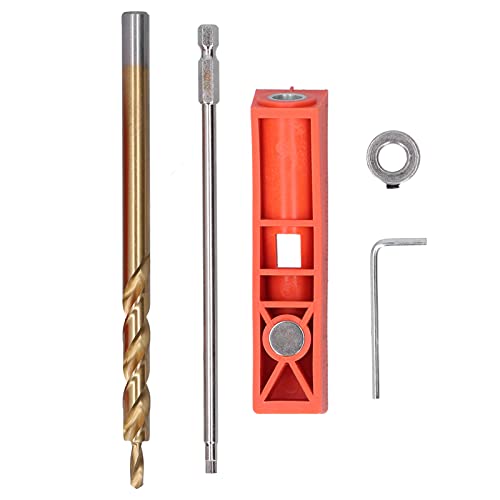 Hilitand Pocket Hole Jig Kit, Spliceable Pocket Hole Jig Kit, 2 in 1 Pocket Hole Jig Kit, Including One Hole Jig, Step Drill Bit, Hex Wrench, Jigs, Hilitandohmyix4p38
