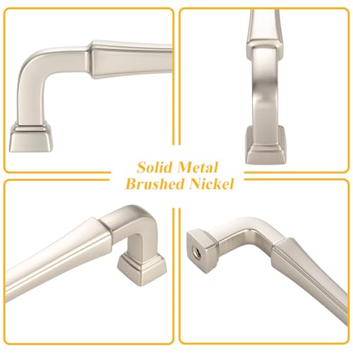 5 Inch Brushed Nickel Cabinet Pulls Kitchen Handles 10 Pack 3175 - color: Brushed Nickel, size: 5 In Hole Distance