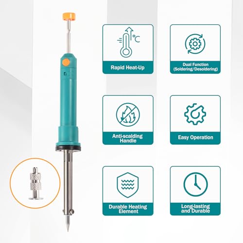 Electric Desoldering Pump & Soldering Iron Kit, 2-in-1 Solder Sucker Tool, 36W, Heatproof Handle, Desoldering Gun & Soldering Iron Combo for Electronic Repair & DIY Projects (EDS-92)