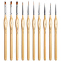 Golden Maple Miniature Paint Brushes 10pcs Detail Paint Brushes Flat Angle Filbert Fine Detail Brush Set for Acrylic, Watercolor, Miniature Models - style: 10YM