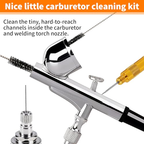 Carburetor Cleaning Kit-Includes 3 Double Head Brush 23 Needles 5 Nylon Brushes 1 Scraper 4 Cleaning Hooks Carburetor Cleaner Set for Motorcycle ATV Chainsaw Welder Spray Gun