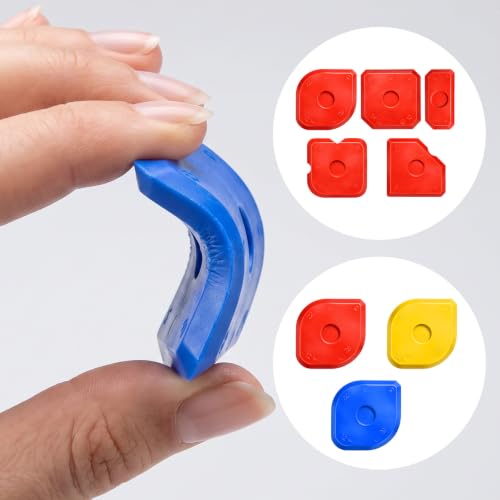 15 PCS Caulking Tool Set, Silicone Sealant Finishing Tools Multi-edge Sealant Applicator Smoother Portable Sealants Scraper for Kitchen Bathroom Floor Window Sealants Sealing Sink (Red Yellow Blue)