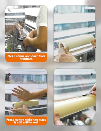 ROLLINGDOG 2Mil Self Adhesive Clear Protective Glass Film 11 inch x 100 ft - color: 11 inch x 100 feet