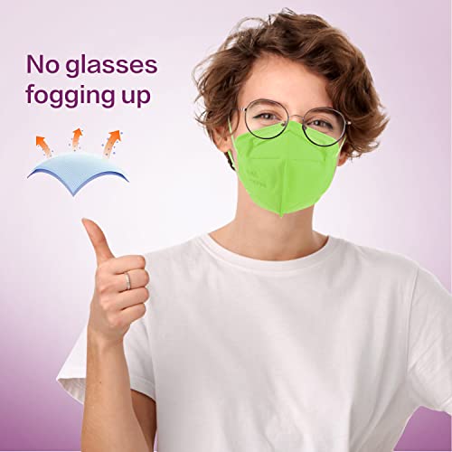 Miuphro KN95 Face Mask 25 Pack, 5-Layers Breathable KN95 Masks - color: Green