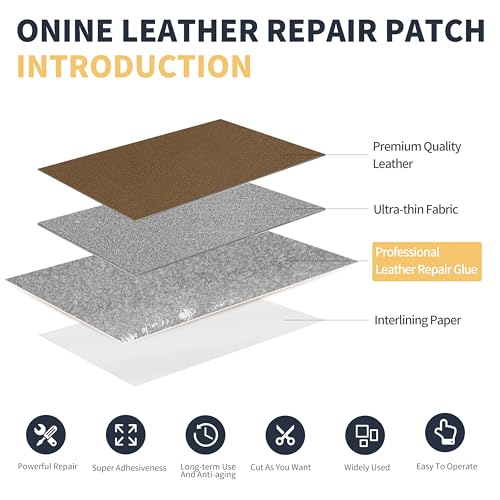 ONine Leather Repair Patch，Leather Repair Tape, 3 x 60 inches Leather Repair Patch for Furniture,Sofas, Office Chair,car Seats,Vinyl Repair Kit(Dark Khaki) - color: Dark Khaki, size: 3 x 60 inches