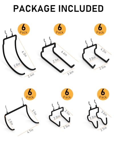 INCLY 36 Pack 1/4" Pegboard Drill Holder Tool Utility Hooks - size: 36 Pack
