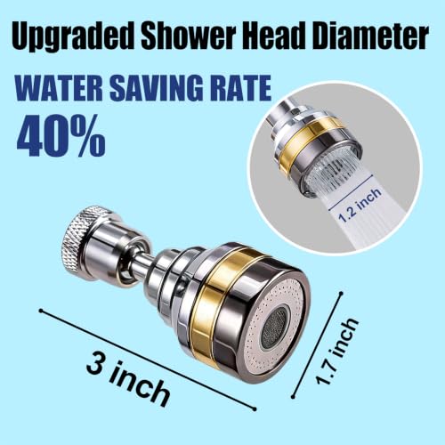 360° Swivel Kitchen Faucet Aerator Replacement 2-function Kitchen Faucet Sprayer Attachment Faucet Nozzle Attachment Water-Saving Faucet Head Replacement Part 55/64'' Female Thread,Short - size: SHORT
