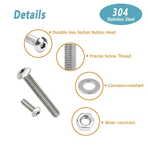 KADRICK 1230PCS Metric Screw Aassortment Kit,Stainless Steel M2-M5 Bolts - size: SS M2-M5 1230Pcs