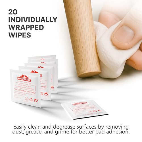 X-Protector Furniture Pads Preparation Set - File, Microfiber, 20 Wipes - size: Prep Set