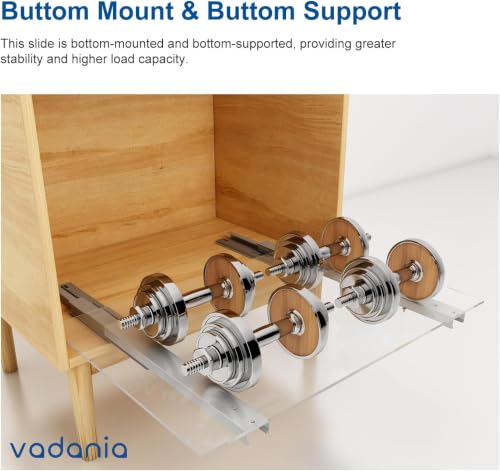 VADANIA #BK54 24" Undermount Drawer Slide, Soft Close - size: 24 Inch, style: Soft Close