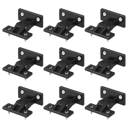 TEHAUX Quick Fitting Furniture Panel, 10pcs Push-on Fitting Nylon False Front Cabinet Clips with Screws Mounting Hardware Cabinet Panel Installation Clip for Furniture (Black) Location Clips