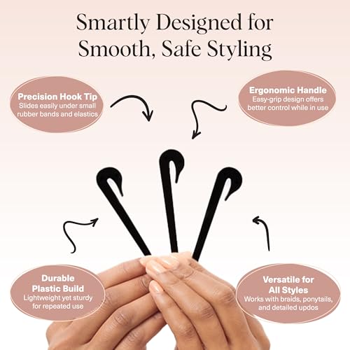 Kitsch Elastic Hair Tie Cutter Tool - Black, 3pc Set - color: Black