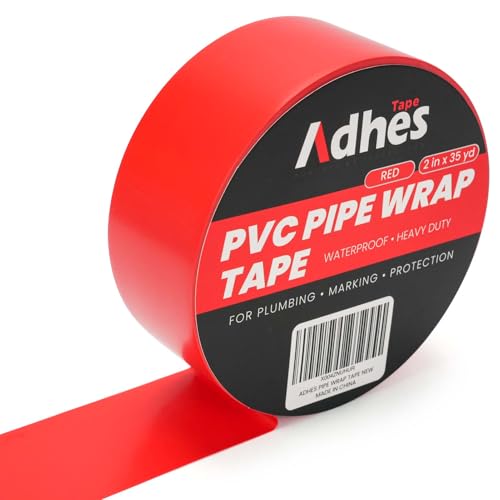 ADHES PVC Pipe Wrap Tape, 2 Inch X 35 Yds, Corrosion Protection Pipe Tape - color: Red
