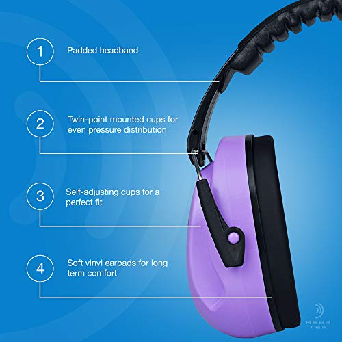 Noise Cancelling Headphones Kids Adult Earmuffs Shooting Ear Protection Foldable Ear Protection Earmuffs - color: Purple