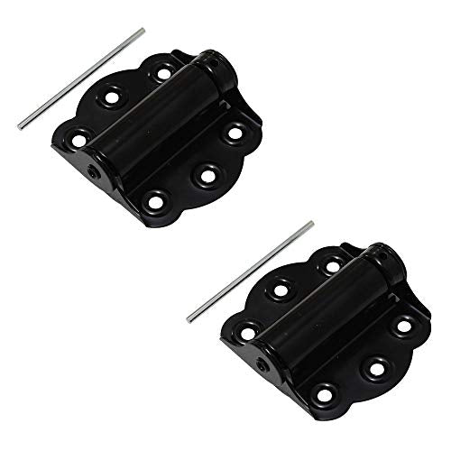 Litepak Adjustable Screen Door Hinge Professional Grade Hardware Self-Closing Easy Install (2 Pack, Black) - color: Black, size: 2 Pack