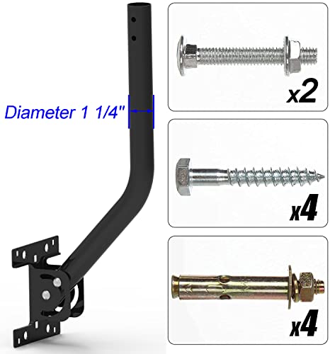 PIBIDI Antenna Mount J-Pipe 1.25x16.5in for Antenna, Weather Station - color: Length 16 1/2"