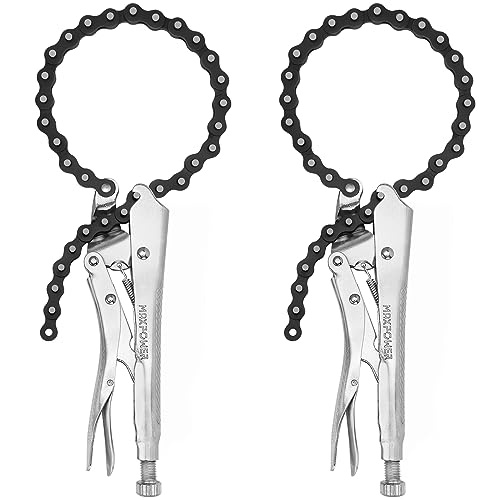 MAXPOWER 9-Inch Locking Chain Clamp with 19.7-Inch Chain, 2 Pack - size: 19.7" Chian