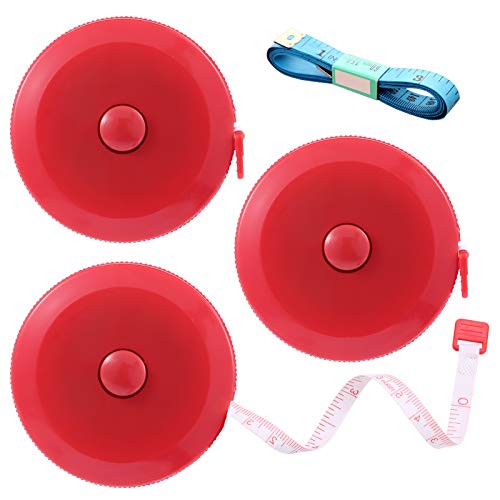 Tape Measures Retractable, Fabric Measuring Tape, 60 Inch Small Sewing Tape Measure for Craft Nursing Medical Travel(3 Pack/Red) - color: Red