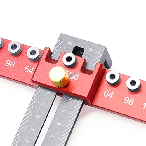 Cabinet Hardware Jig for Handles and Knobs, Aluminum Alloy Drill Guide Sleeve Drawer Pull Wood Adjustable Drill Template Guide Tool Set Punch Locator for Installing Handles