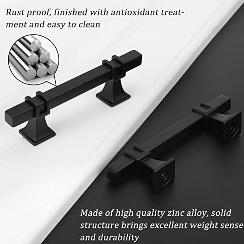 10 Pack 3 Inch Black Cabinet Handles Matte Black Cabinet Pulls, Square Kitchen Cabinet Handles Dresser Drawer Pulls Kitchen Cabinet Hardware - color: Black, size: 3 inch (76mm) Hole Center Pull