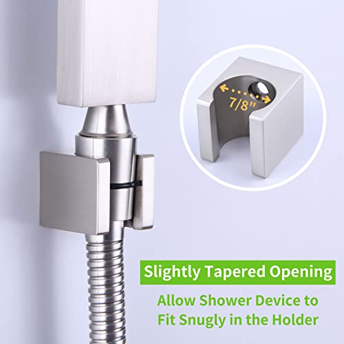 Angle Simple Shower Head Holder for Wall, Solid Brass, Brushed Nickel - color: Brushed Nickel