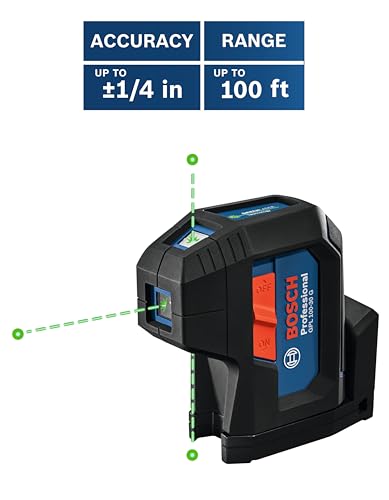BOSCH PRO GPL100-30G Green-Beam Three-Point Self-Leveling Alignment Laser