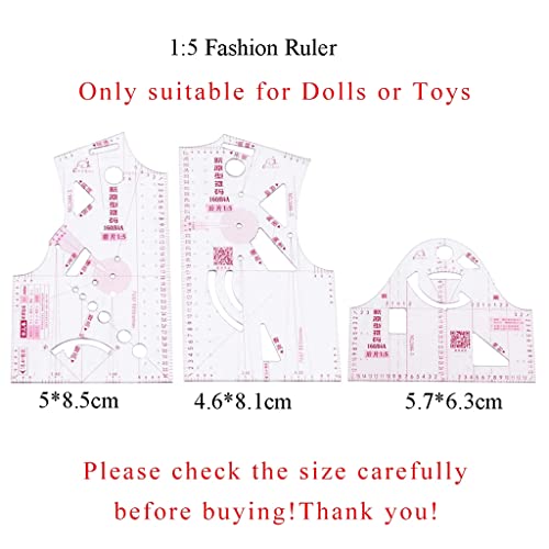 YILIANLIN 3X 1:5 Fashion Design Ruler Cloth Design School Student Teching Apparel Drawing Templete Garment Prototype Ruler Fashion Ruler Set Sewing Tools Ruler Measure for Sewing Dressmaking Pattern