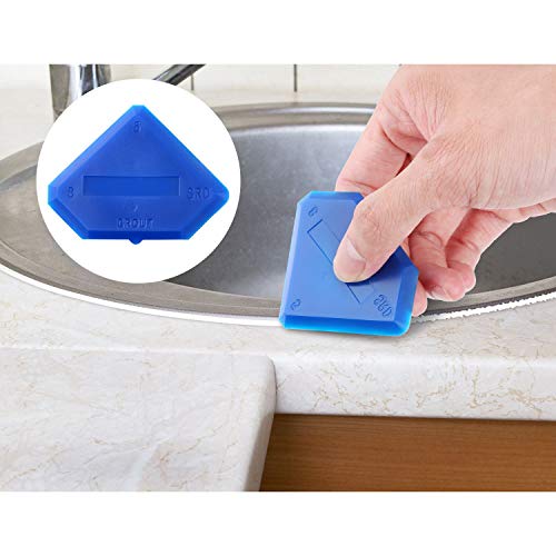 Outus 2 Pieces Caulking Tool Set Silicone Sealant Grout Tool for Kitchen Bathroom Floor Sealant Sealing(Blue) - color: Blue